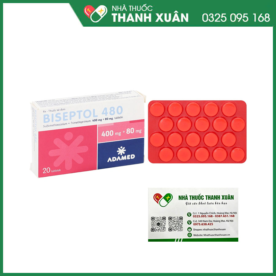 Biseptol 480 thuốc kháng sinh điều trị và dự phòng viêm phổi, nhiễm trùng tiết niệu, viêm tai giữa, viêm phế quản